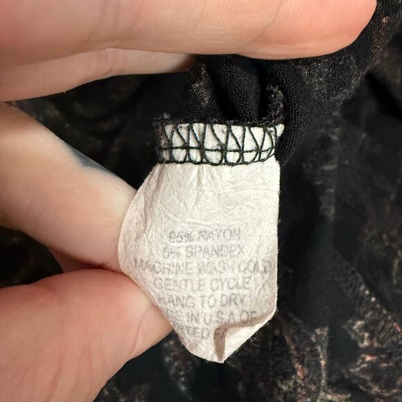 Salaam Paisley Black Floral Skirt A Line Swing Mini Knee Length Medium Small - Picture 4 of 6